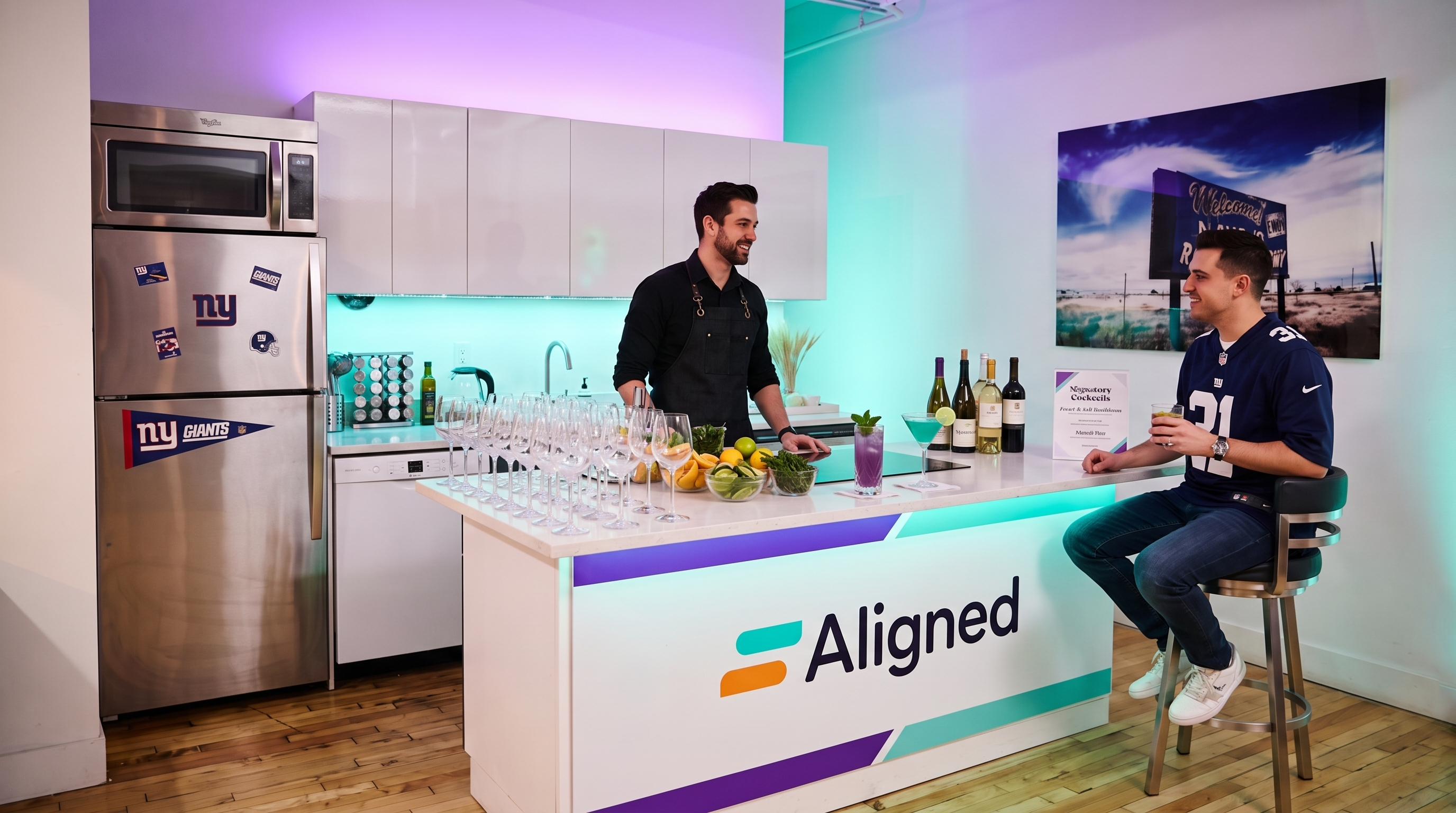 Branded kitchen bar mockup