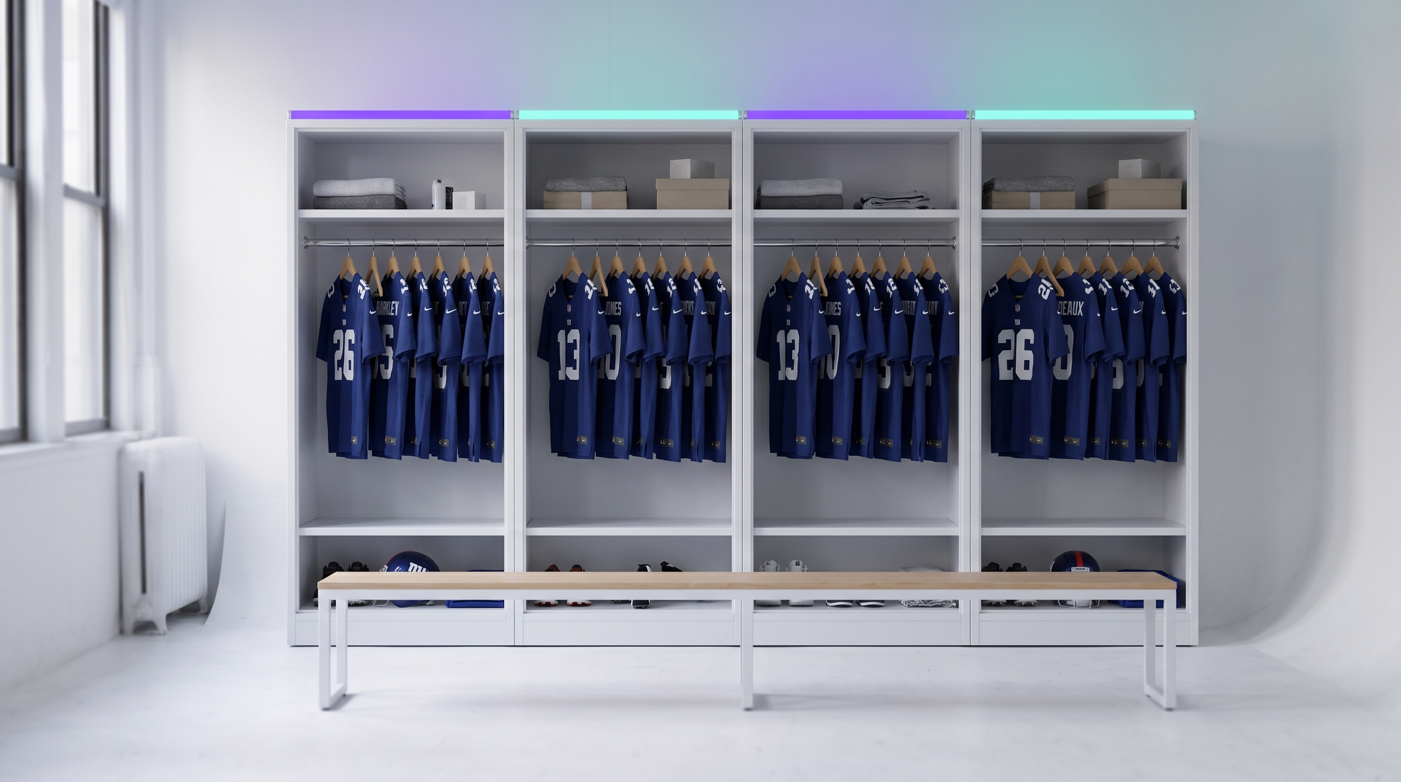 Locker room installation mockup